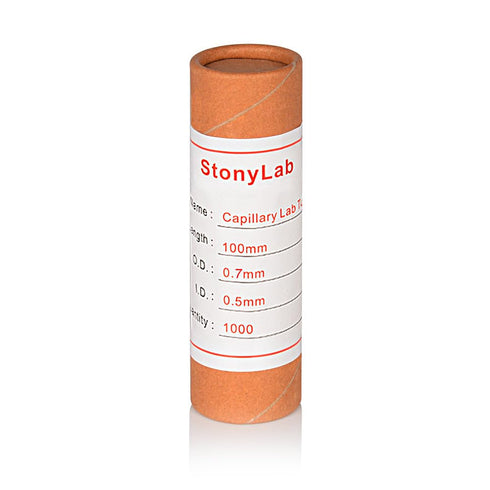 stonylab Glass Capillary Tubes, 100 mm Micro Glass Pipettes for TLC Spotting, 0.5 mm ID, Pack of 1000