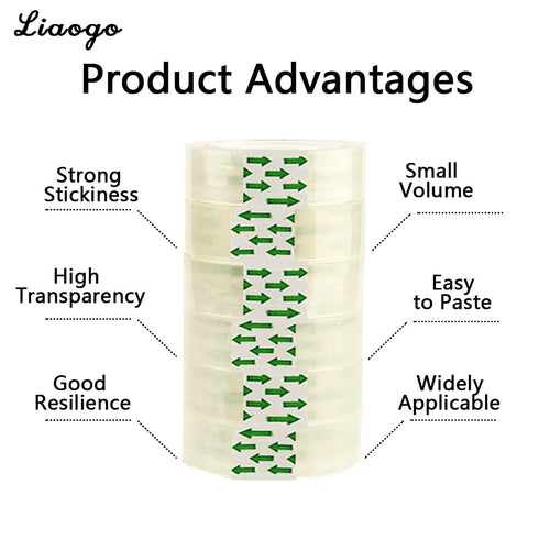 Liaogo 6 3/4 1000 1 Rolls Transparent Tape Refills Rolls, Clear Tape, x in, in Core Gift Wrapping Tape for Office