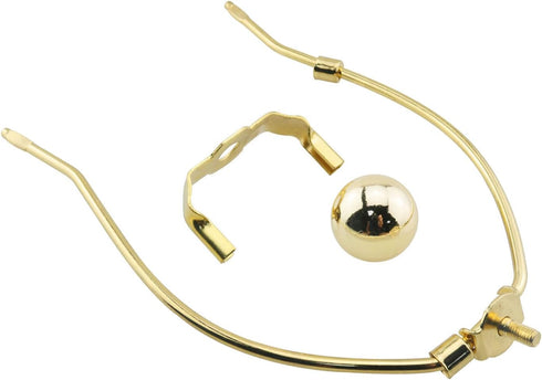 HJGarden 9 Inches Metal Gold Plated Lamp Base Detachable Lampshade Horn Bracket with Top Decorative Cap for Floor Lamp