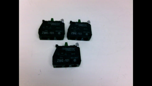 Schneider Electric Zbe-101 Contact Block, 10A, 600V - Pack of 3