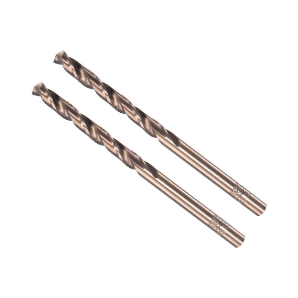 Twist Drill Bits, 4.6mm Drilling Diameter, Titanium Coated High Speed Steel 6542, 2-Pieces for Stainless Steel