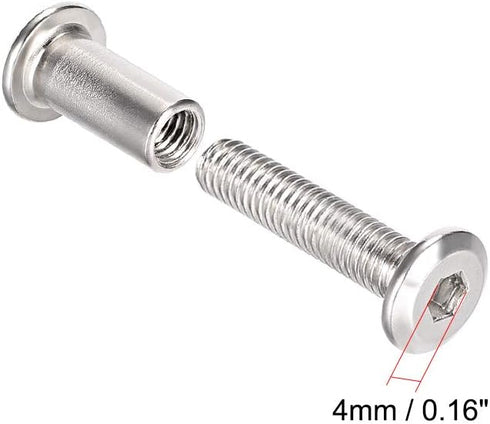 uxcell Screw Post Fit for 5/16"(8mm) Hole Dia, Male M6x20mm Binding Bolts Leather Fastener, 10 Sets