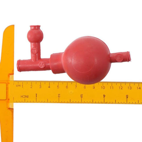 2Pcs Rubber Pipette Filler, 3 Valves Soft Suction Bulb, 50mL Volume Lab Supplies Accessories, Red