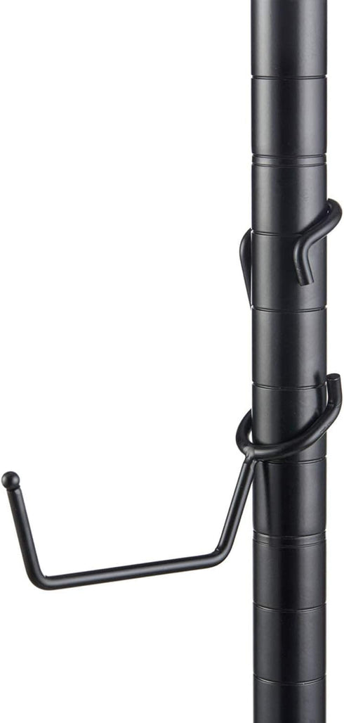 Sunway Tools Shelf Pole Hooks 5-Pack, Utility Hanger Black for Garage Shelving Storage Organization