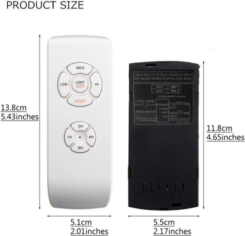 Ranjaner 3-in-1 Universal Ceiling Fan Remote Control Kit, Wireless Remote Control and Receiver Kits for Lamp, Ceiling