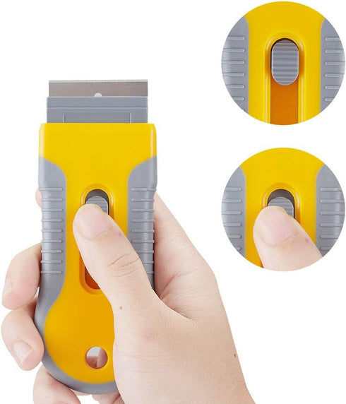 WEGAZ 15pcs Razor Blade Scrape with Extra Blades, Scraper Tool, Razor Blade Retractable, Paint Stripping Tool, Cleaning