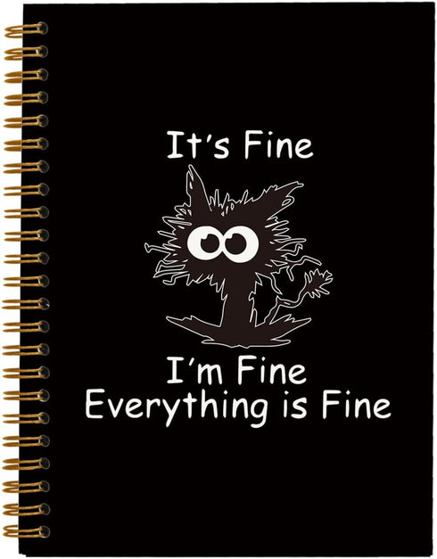 Funny Cat Notebook Journal, Inspirational Gifts for Cat Lovers, Hardcover Spiral Notebook (5.5x8.3)