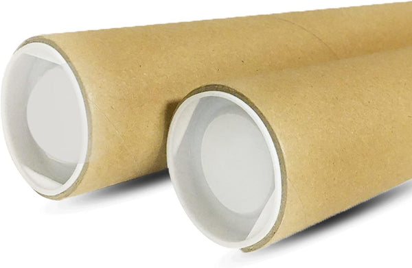 GIEHOUGRIO 2 Pack Mailing Tubes with Caps for Poster, Artwork Storage, Shipping Blueprints, 2 inch x 12 inch