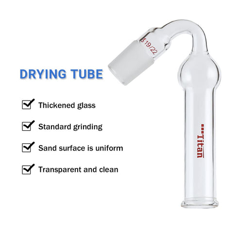 Glass Drying Tube Adapter 75 Degree Bent Lab Drying Tubes with 19/22 Standard Taper Joint Lab Glassware