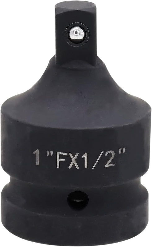 Impact Socket Adapter and Reducer - 1 Inch Drive F to 1/2 Inch M Chrome Molybdenum Steel Converter for Auto