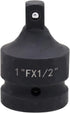 Impact Socket Adapter and Reducer - 1 Inch Drive F to 1/2 Inch M Chrome Molybdenum Steel Converter for Auto