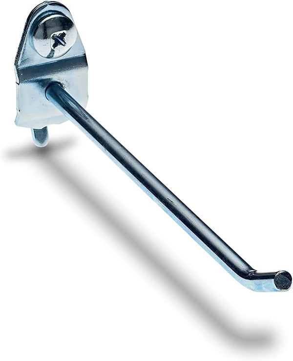 Triton Products Single Rod Pegboard Hook, 4 Inch, Silver, 10 Count