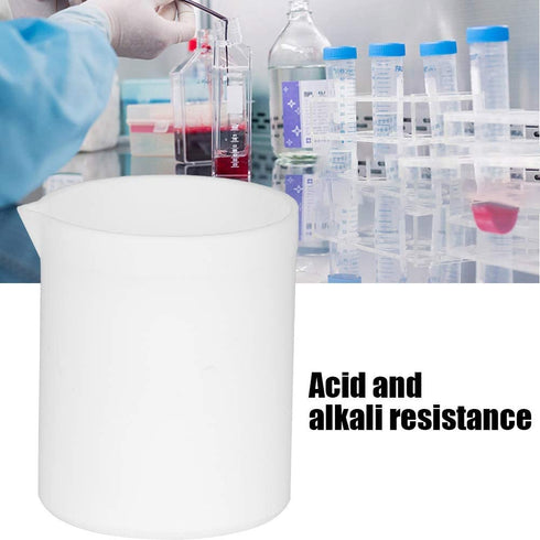 PTFE Teflon Beaker 250ml - Acid and Alkali Resistant White Measuring Cup for Lab, High Lubrication