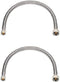 EZ-Fluid 24" Stainless Steel Braided Faucet Connector, 1/2" Fip x 3/8" Comp (Pack of 2)