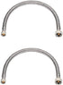 EZ-Fluid 24" Stainless Steel Braided Faucet Connector, 1/2" Fip x 3/8" Comp (Pack of 2)