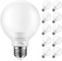 10 Pack Dimmable G25 Globe Light Bulbs LED, 6W=40W Replacement, Daylight White 5000K, E26 Medium Base, Ideal for