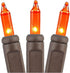 50 100 Bulbs 6" Commercial Novelty Lights Feet Traditional Incandescent Mini Lights, Amber on Brown Wire with Spacing