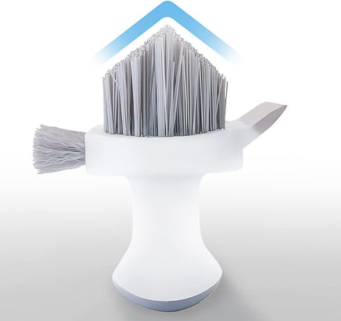 FEENM 4-in-1, Grout and Corner Scrubber Brush with Scraper Tool Stiff Bristles Crevice Floor Cleaner for Cleaning