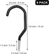 6PCS Black Heavy Duty Bike Storage Hooks, Wall Mounted Hooks for Bicycle, Large Screw Hooks