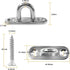 Stainless Steel Pad Eye Plate U Hooks + Snap Hook, Marine Hardware Staple Hook Loop with Screws, 4 Pack