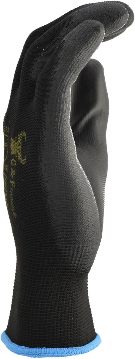 12 Pairs Men Work Gloves, Lightweight Grip Gloves Available in 4 Sizes, Polyurethane Rubber Coated Touchscreen Tactical