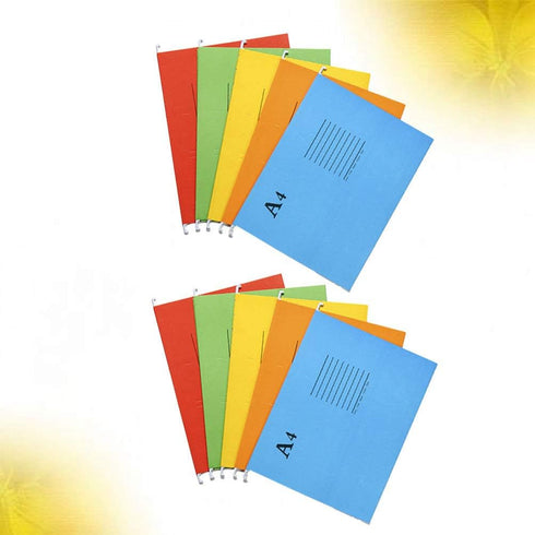 SUPVOX 10pcs Colorful A4 Hanging File Folders, Mixed Color Suspension File Holders for Organizing Documents