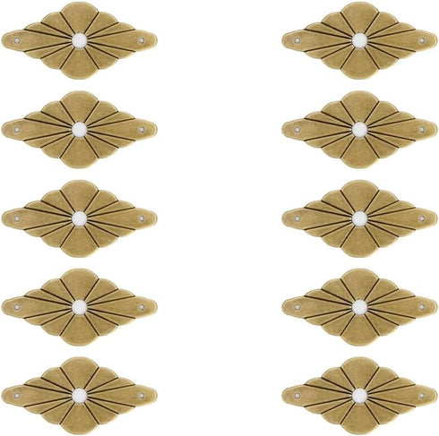 Tiazza 10Pcs Brass Backplate Washers - Classical Furniture Decoration Gasket Brass Hardware Accessories (Bronze)