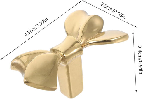 Gatuida Brass Decorative Bow Knobs for Cabinets Adorable Hardware Handles for Wardrobes Shoe Cabinets Bedside Tables