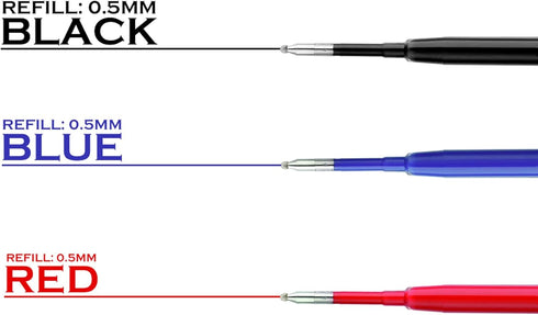 DunBong G2 Gel Ink Pen Refills, 0.5mm Fine Point for Retractable Gel Pens, Pack of 5 (Black)
