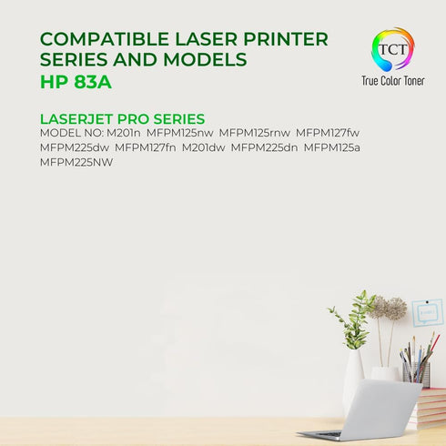 TCT Premium Compatible Toner Cartridge Replacement for HP 83A CF283A Black - 1,500 Pages
