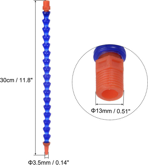 12pcs Flexible Water Oil Coolant Pipe Hose 13mm Thread 30cm Length Round Nozzle Flexible Adjustable Cooling Tube for Lathe CNC Hydraulic Machinery