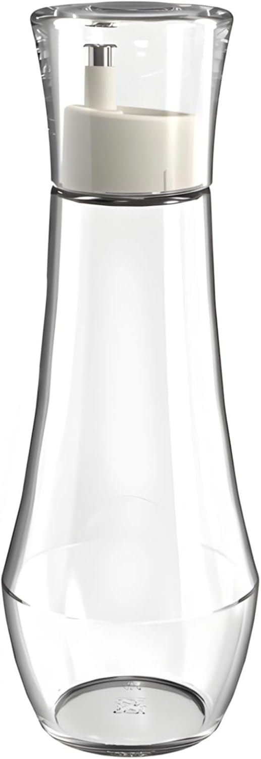Kronabelle 8.8 Oz Refillable Glass Mouthwash Dispenser with Lid Cup, Transparent Easy-Pump Countertop