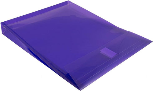 JAM PAPER Plastic Expansion Envelopes, Hook & Loop Closure, Letter Open End, Purple, 12 Pack