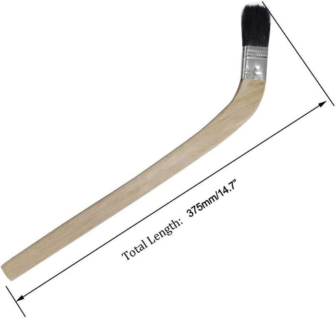2Pcs Wooden Handle Bristle Radiator Paint Brush, 1.5 Inch Brush Width, 375mm Total Length, 40mm Trim Length by Nge