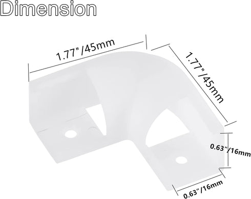 90 Degree Corner Connectors for V Shape LED Aluminum Channel System 16x16mm with Angle Turning Solution (Pack of 10)