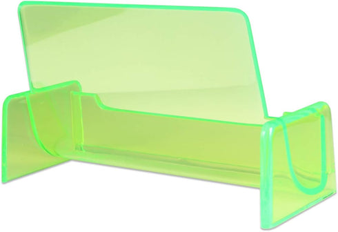 Beauticom Business Card Holder Organizer Stand Display, Green, 1 Piece for Offices, Salons, Receptionist