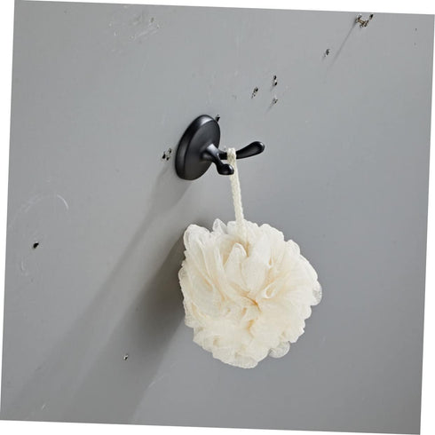 LIFKOME 4-Piece Set Bathroom Towel Rack Zinc Alloy and Stainless Steel Wall-Mounted Towel Holder Hooks Black Finish