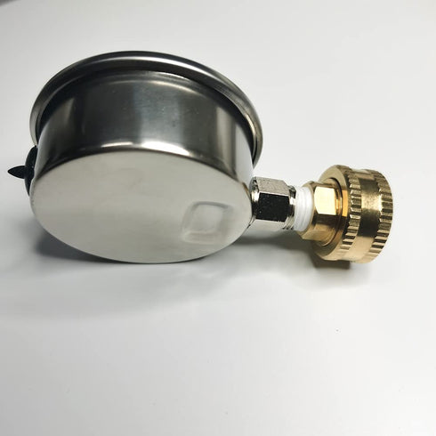 Stainless Steel 304 Liquid Filled Water Pressure Test Gauge - 0-220psi, 2-1/2" Dial Display, Oil Gauge with Female 3/4"
