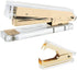 Office Stapler Set, Clear Acrylic Dark Gold Tone Manual Staplers and Staples Remover Tool for Desktop Accessories