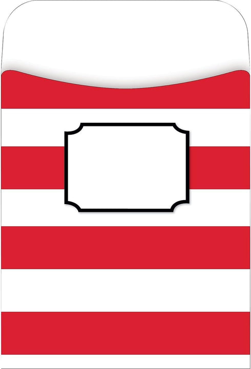BARKER CREEK Peel & Stick Library Pockets, 3 Designs for Holding Library, Index, Flash Cards, Recipes, and More!