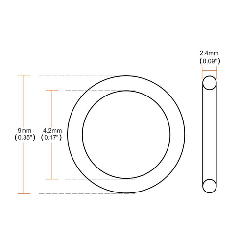 uxcell Silicone O-Rings, 9mm OD 4.2mm ID 2.4mm Width VMQ Seal Gasket for Compressor Valves Pipe Repair (10 Pack)