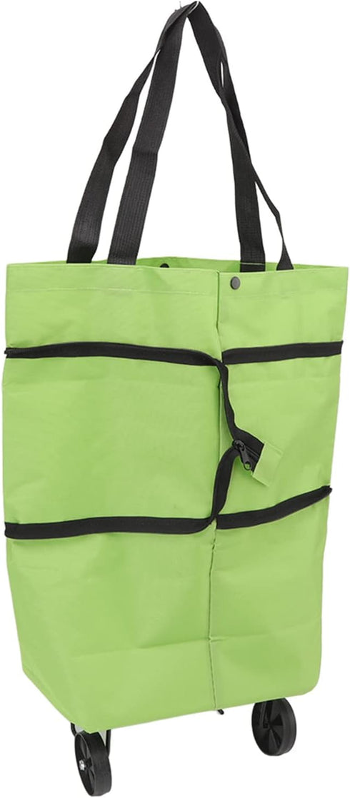-Duty Rolling Grocery Cart Bag with Reinforced Oxford Fabric, Gliding Wheels & Ergonomic Handle for Apartments, Beach