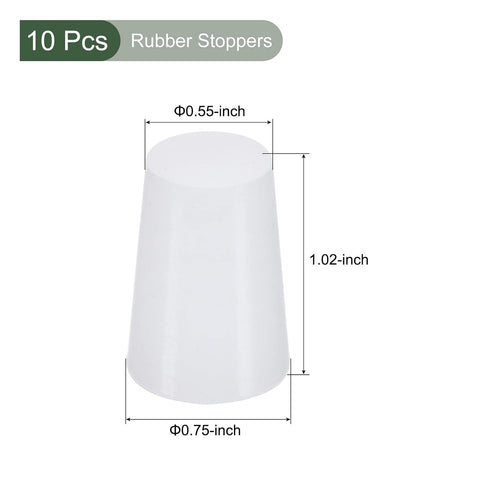 YOKIVE 10Pcs Silicone Rubber Stoppers, Tapered Plugs with High-Temperature Resistance | Protect Hole, Great for Lab Industry (White, 14mm to 19mm)