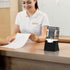 6 Pack 4.25" Countertop Marketing Holders Brochure Holder for Trifolds Black Acrylic Literature Organizer Freestanding