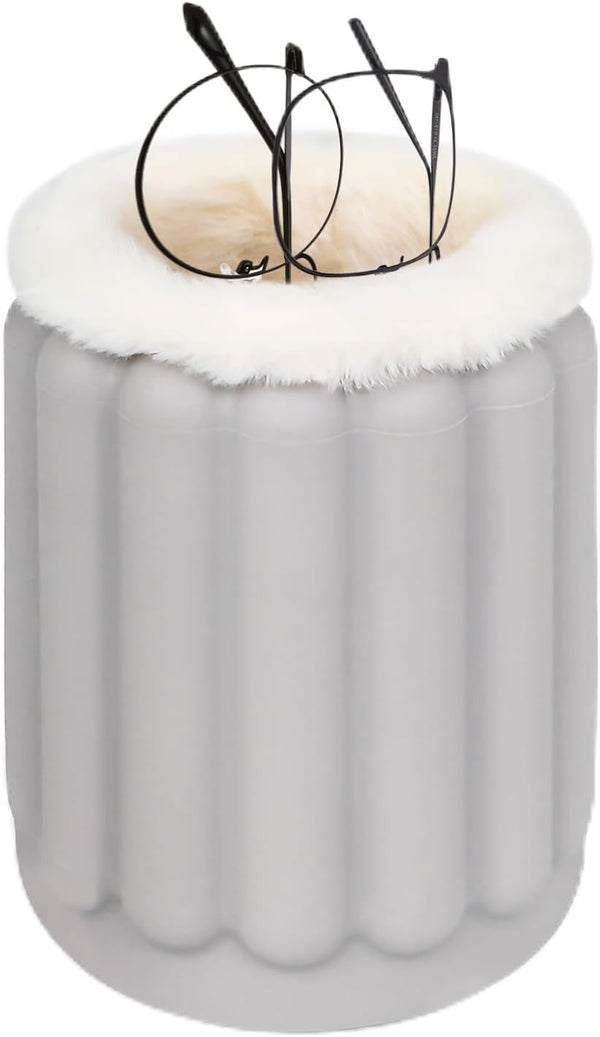Glasses Holder for Nightstand, Silicone Plush Lined Eyeglass Holder Stand for Office