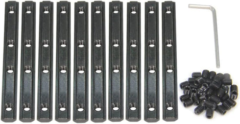 10PCS Black Straight Line Inside Connector Joint Bracket Length 3.9 Inch with M5 Screws for 6mm T Slot Aluminum Extrusion Profile 2020 Series