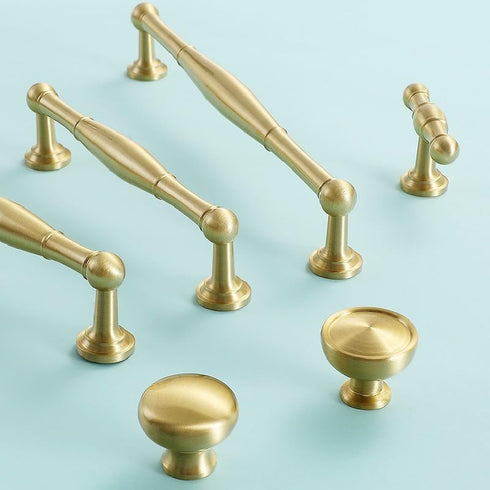 SANCHAKOU 2Pcs Cabinet Knobs Pulls Brass Cabinet Wine Cabinet Drawer Handle Bedside Table Wardrobe Door Handle Round