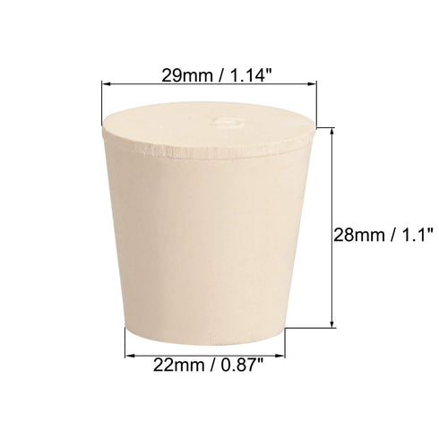 uxcell White Solid Rubber Stopper, Tapered Shape for Lab Tube, Size 23-27mm, 5 Pcs