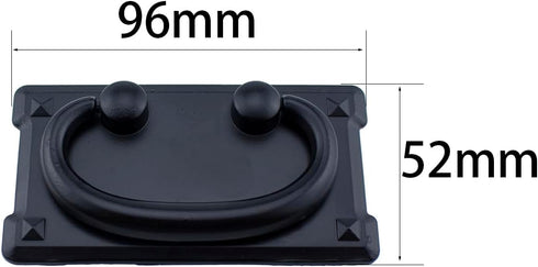 Drawer Ring 2PCS 96mm Length Vintage Black Drawer Pull Handles Knobs Hardware with Screws for Dresser Cabinet Door Furniture Drawers,