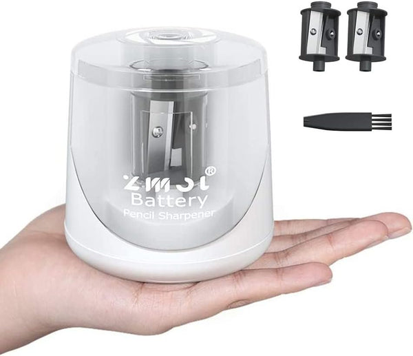 ZMOL Portable Electric Pencil Sharpeners, Battery Operated for Kids, Black-Coarse Sharpener